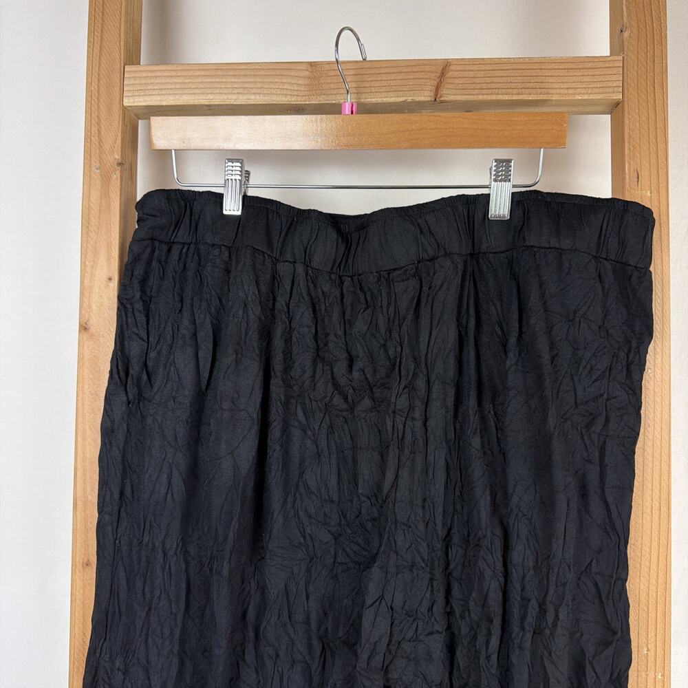 NWT Shana Black Pockets Crinkle Cropped Pants #0897 Size 2X - Picture 5 of 6